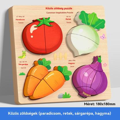 👧🏻🧩 Дървени 3D пъзели Монтесори за образование в ранна детска възраст